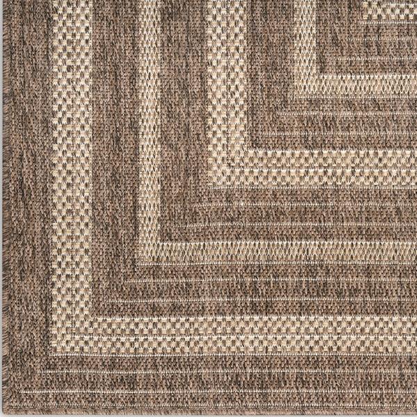 nourison Tulum Brown Indoor/Outdoor Geometric Rug TLM04