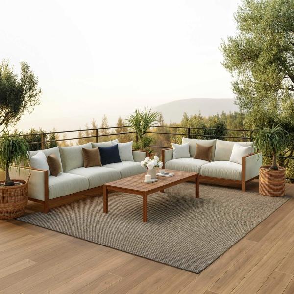 nourison Tulum Brown Indoor/Outdoor Solid Rug TLM03