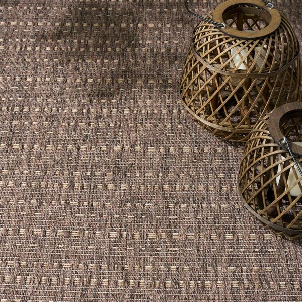 Nourison Tulum Brown Indoor/Outdoor Striped Rug TLM01