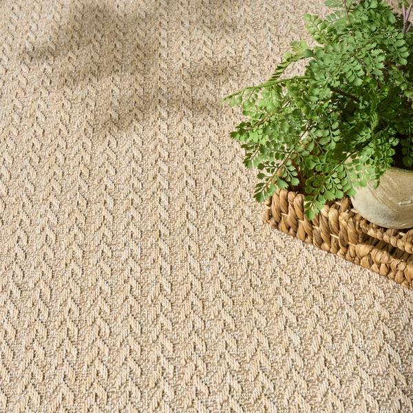 Nourison Tulum Cream Indoor/Outdoor Chevron Rug TLM02