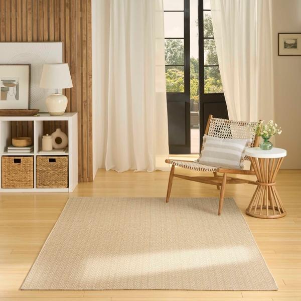 Nourison Tulum Cream Indoor/Outdoor Chevron Rug TLM02