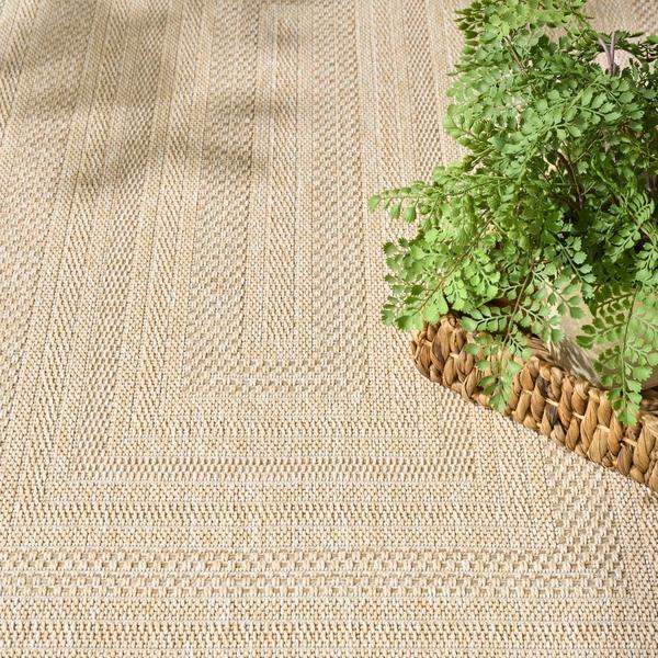 Nourison Tulum Cream Indoor/Outdoor Geometric Rug TLM04