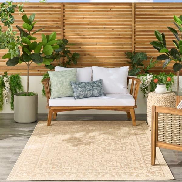 Nourison Tulum Cream Indoor/Outdoor Persian Rug TLM05