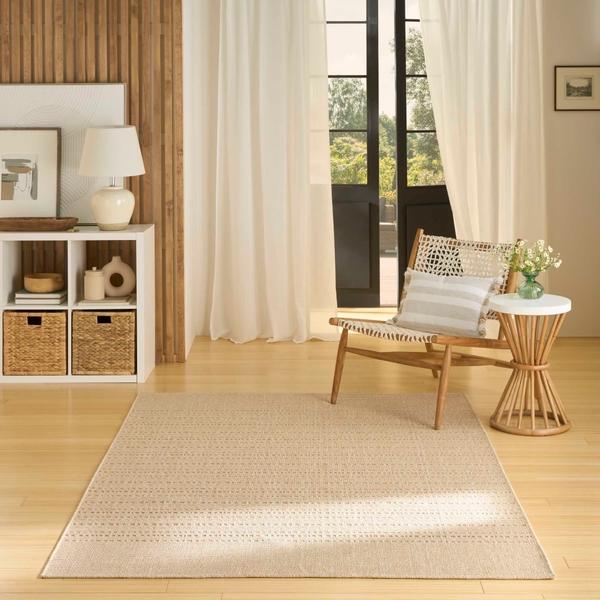 Nourison Tulum Cream Indoor/Outdoor Striped Rug TLM01