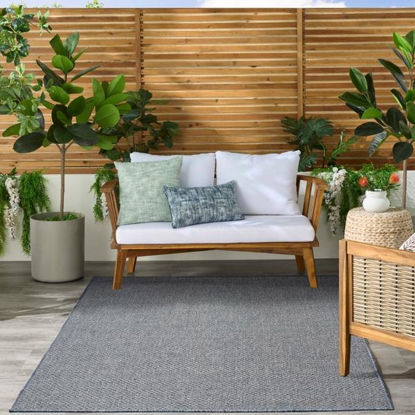nourison Tulum Denim Indoor/Outdoor Solid Rug TLM03 nourison Tulum Denim Indoor/Outdoor Solid Rug TLM03