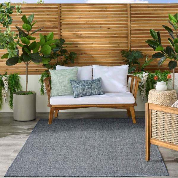 Nourison Tulum Denim Indoor/Outdoor Striped Rug TLM01
