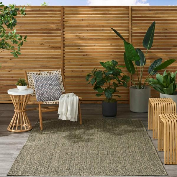 Nourison Tulum Olive Indoor/Outdoor Chevron Rug TLM02