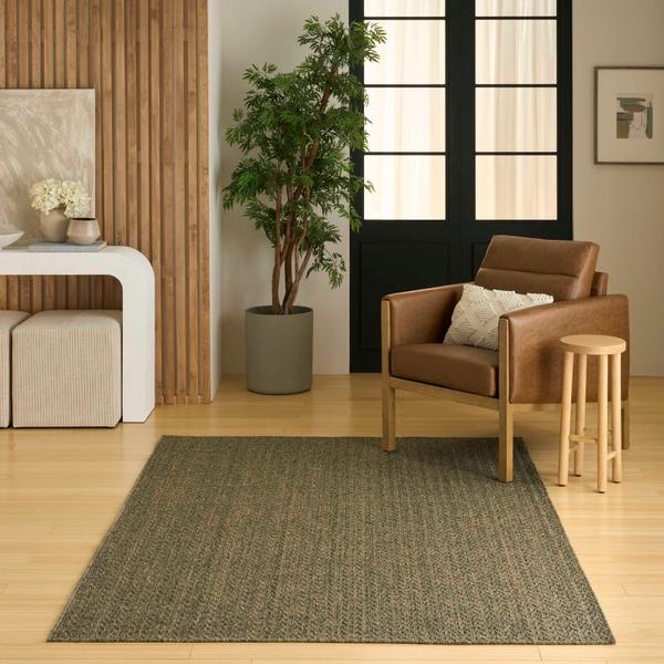 Nourison Tulum Olive Indoor/Outdoor Chevron Rug TLM02