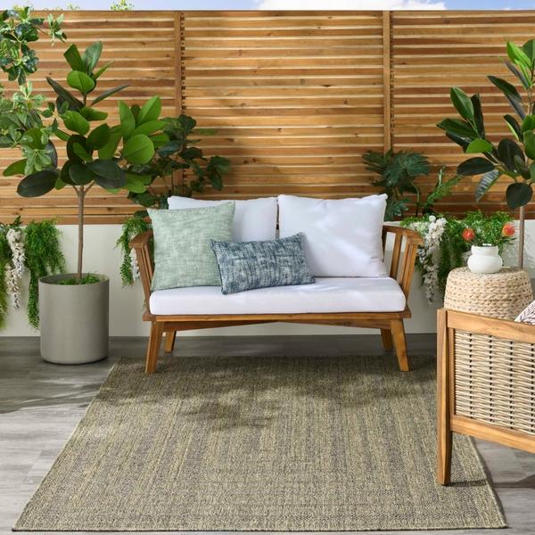 Nourison Tulum Olive Indoor/Outdoor Geometric Rug TLM04