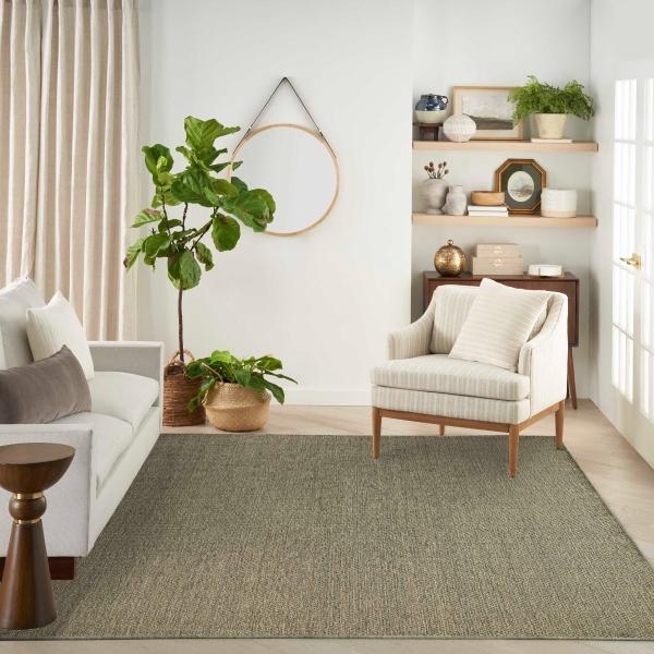 Nourison Tulum Olive Indoor/Outdoor Solid Rug TLM03