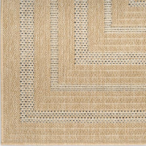 nourison Tulum Taupe Grey Indoor/Outdoor Geometric Rug TLM04