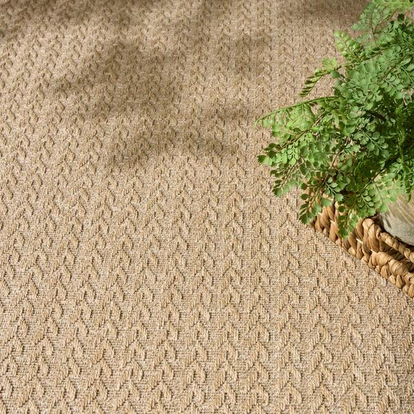 Nourison Tulum Taupe Indoor/Outdoor Chevron Rug TLM02