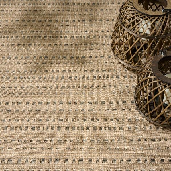 Nourison Tulum Taupe Indoor/Outdoor Striped Rug TLM01