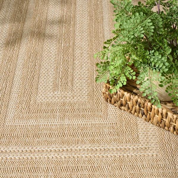 Nourison Tulum Taupe Ivory Indoor/Outdoor Geometric Rug TLM04