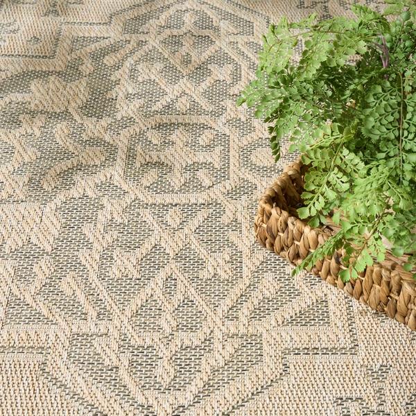 Nourison Tulum Taupe Olive Indoor/Outdoor Persian Rug TLM05