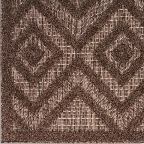 nourison Versatile Brown Indoor/Outdoor Geometric Rug NRV01