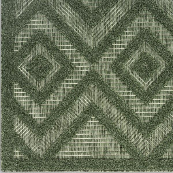nourison Versatile Green Indoor/Outdoor Geometric Rug NRV01