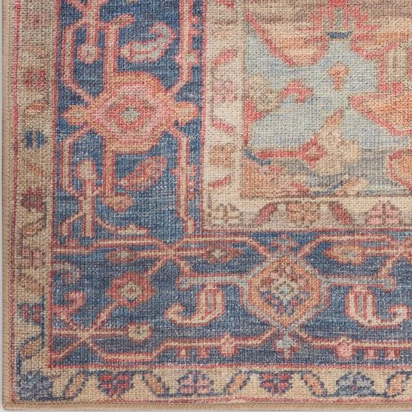 nourison Vintage Washables Blue Coral Indoor only Persian Rug VWS13