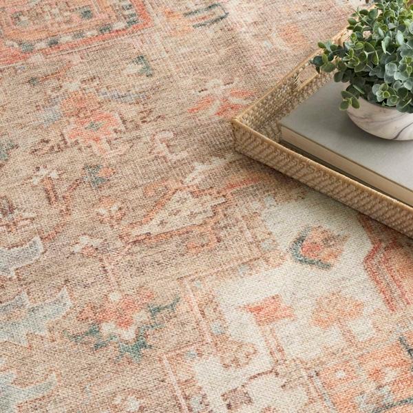 Nourison Vintage Washables Coral Taupe Indoor Only Persian Rug VWS07
