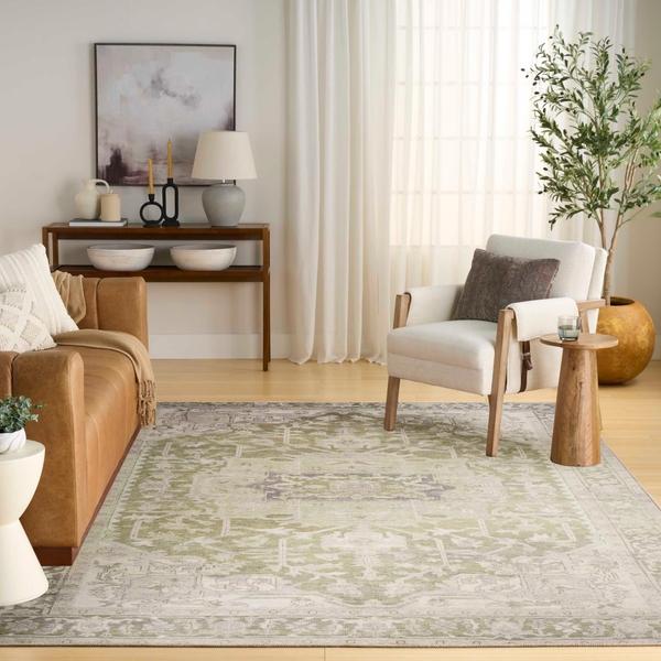 Nourison Vintage Washables Green Indoor Only Persian Rug VWS08