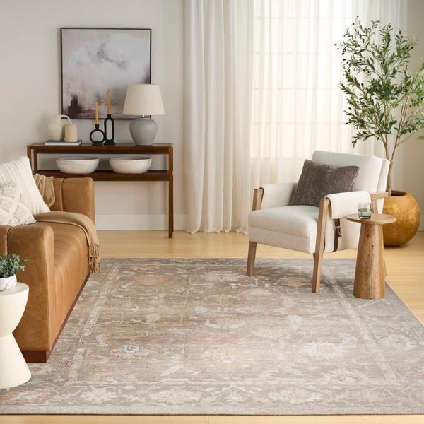 Nourison Vintage Washables Grey Indoor Only Persian Rug VWS09