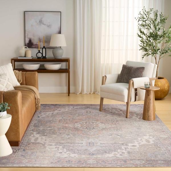 Nourison Vintage Washables Light Blue Indoor Only Persian Rug VWS07