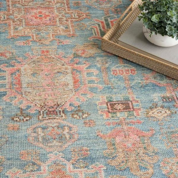Nourison Vintage Washables Navy Multicolor Indoor Only Persian Rug VWS10
