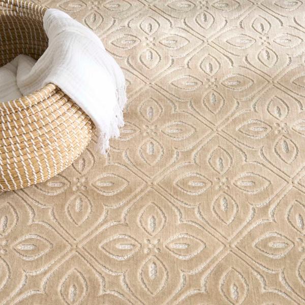Nourison Washable Charm Beige Ivory Indoor Only Floral Rug WCH03
