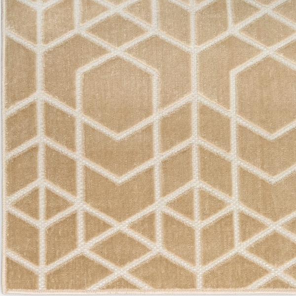 nourison Washable Charm Beige Ivory Indoor only Geometric Rug WCH01