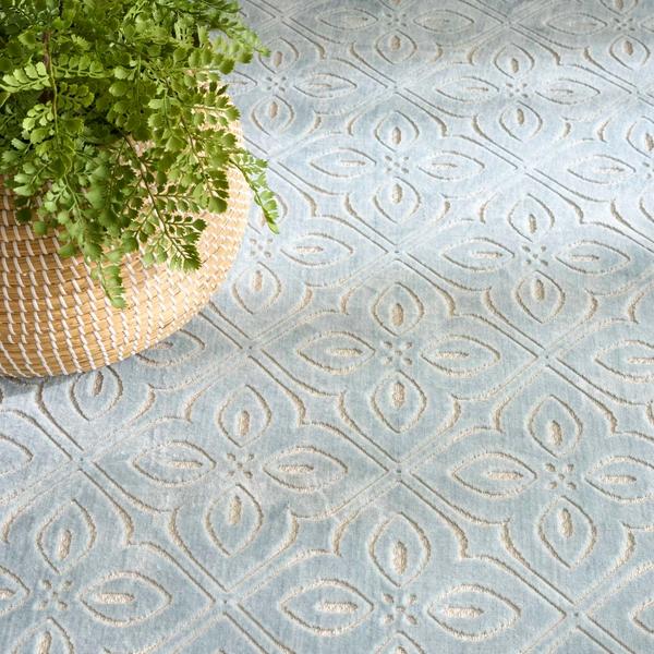 Nourison Washable Charm Blue Ivory Indoor Only Floral Rug WCH03