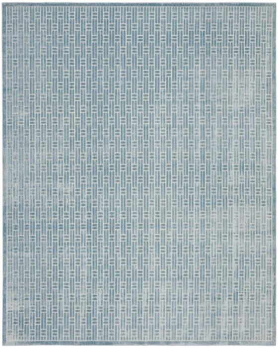 Nourison Washable Charm Blue Ivory Indoor Only Geometric Rug WCH02