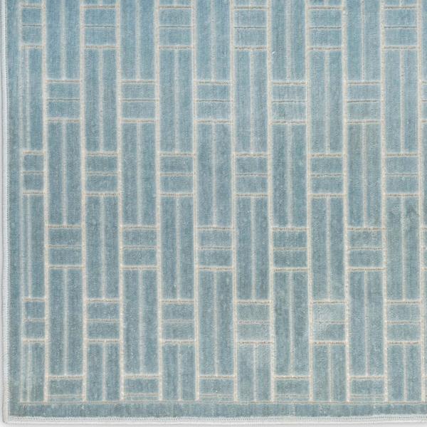 nourison Washable Charm Blue Ivory Indoor only Geometric Rug WCH02