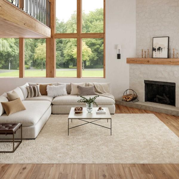 Nourison Washable Charm Ivory Indoor Only Floral Rug WCH03