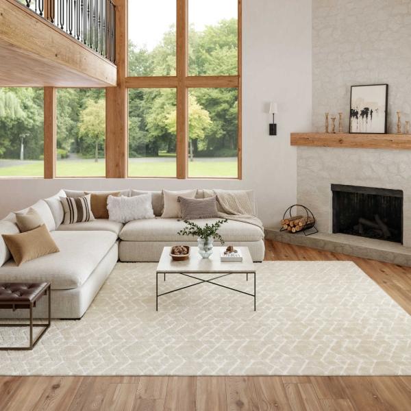 Nourison Washable Charm Ivory Indoor Only Geometric Rug WCH01