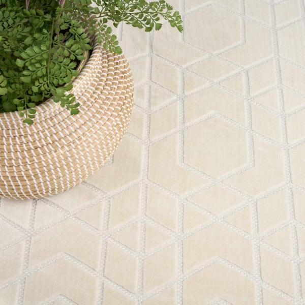 Nourison Washable Charm Ivory Indoor Only Geometric Rug WCH01