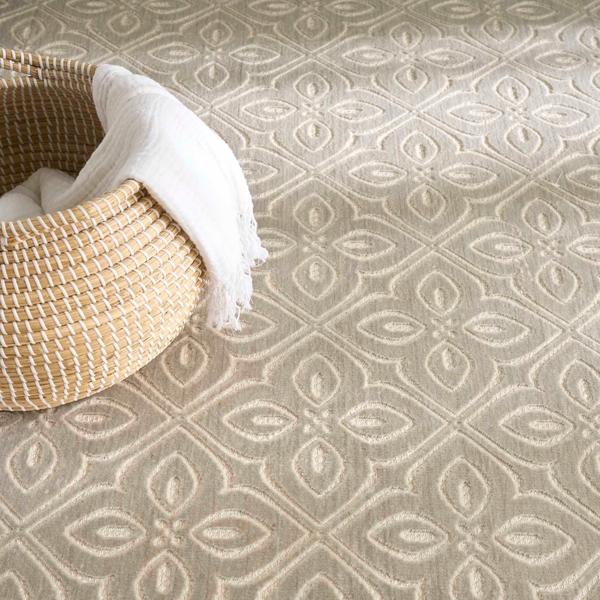 Nourison Washable Charm Silver Ivory Indoor Only Floral Rug WCH03