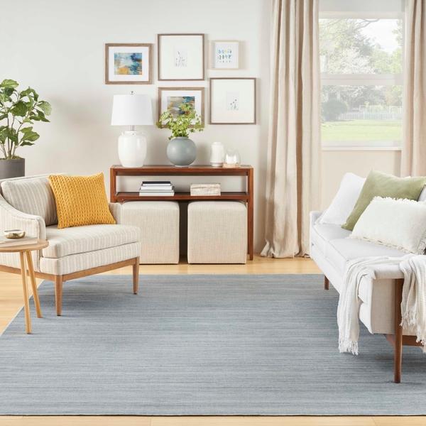 nourison Washable Essentials Aqua Indoor only Solid Rug WAE01 Home