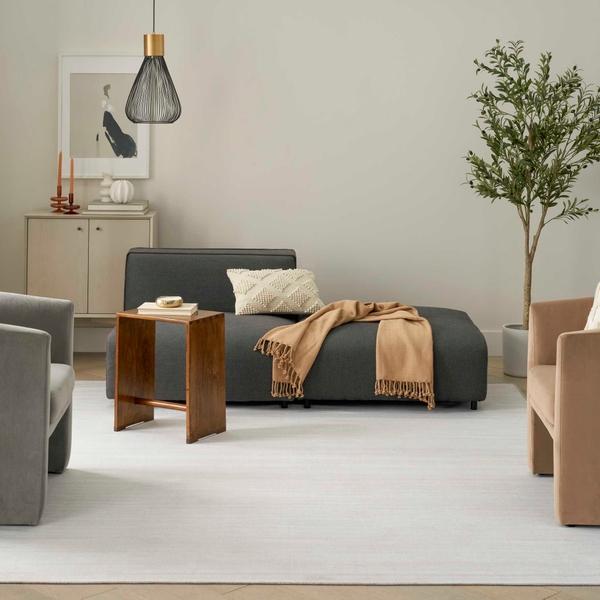 nourison Washable Essentials Ivory Grey Indoor only Solid Rug WAE01 Home