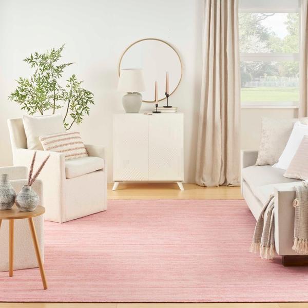 nourison Washable Essentials Pink Indoor only Solid Rug WAE01 Home