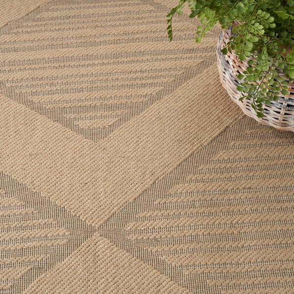Nourison Washable Jute Non-Slip Geometric Beige Rug WSJ01 Home