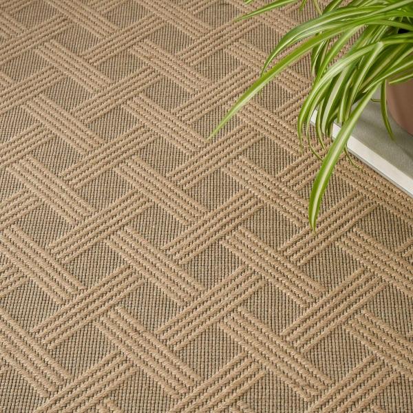 Nourison Washable Jute Non-Slip Geometric Natural Rug WSJ02 Home