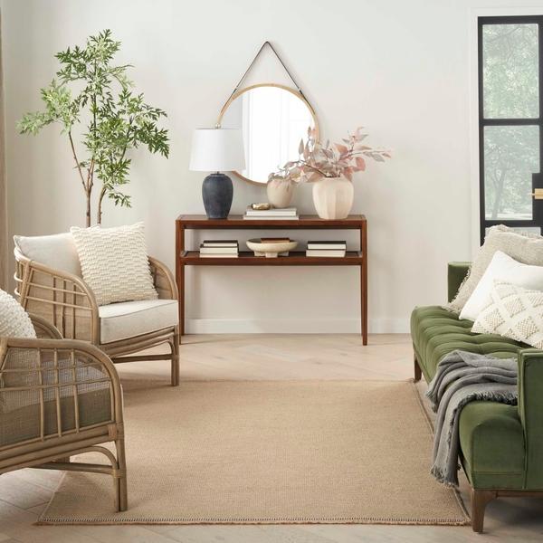 nourison Washable Jute Non-Slip Natural Beige Rug WSJ03 Home