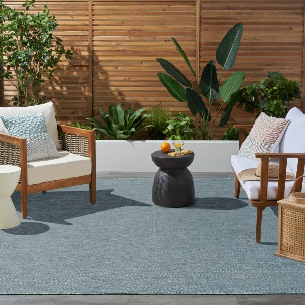 Nourison Washable Solutions Aqua Indoor/Outdoor Geometric Rug WSL01 Home