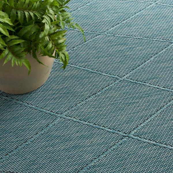Nourison Washable Solutions Aqua Indoor/Outdoor Geometric Rug WSL01 Home