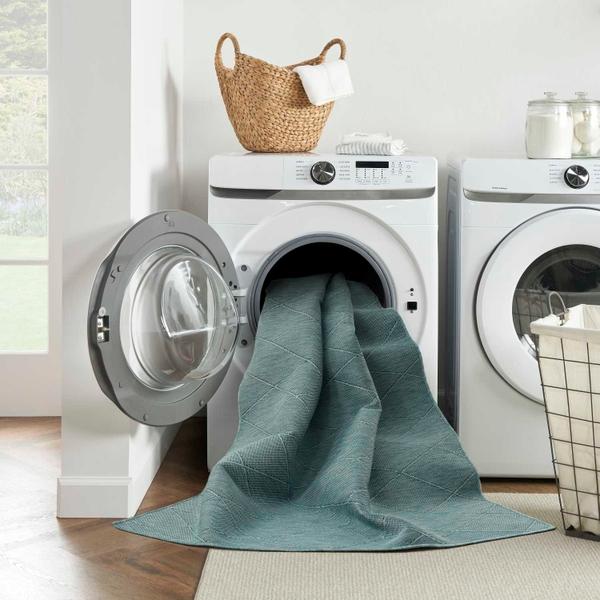 Nourison Washable Solutions Aqua Indoor/Outdoor Geometric Rug WSL01 Home