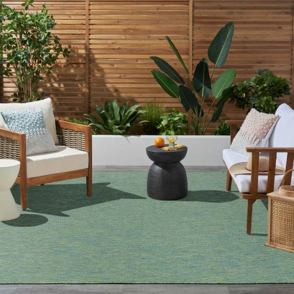 Nourison Washable Solutions Blue/Green Indoor/Outdoor Geometric Rug WSL01 Home