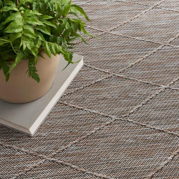 Nourison Washable Solutions Grey/Mocha Indoor/Outdoor Geometric Rug WSL01 Home