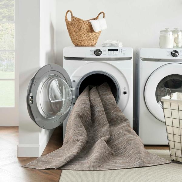 Nourison Washable Solutions Grey/Mocha Indoor/Outdoor Geometric Rug WSL01 Home