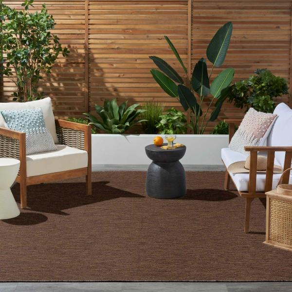 Nourison Washable Solutions Mocha Indoor/Outdoor Geometric Rug WSL01 Home