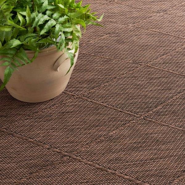Nourison Washable Solutions Mocha Indoor/Outdoor Geometric Rug WSL01 Home
